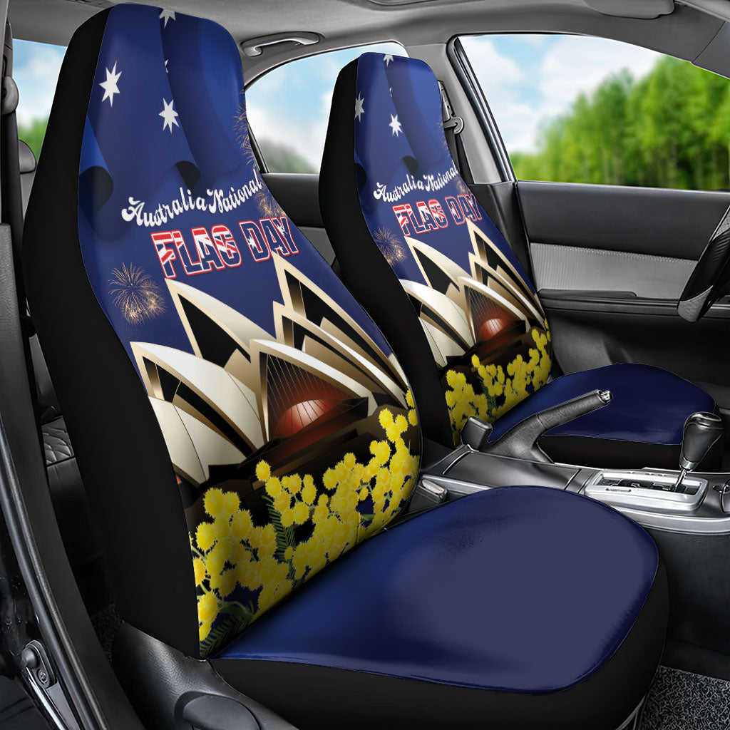 Australia National Flag Day Car Seat Cover Golden Wattle Sydney Opera House Flag Color