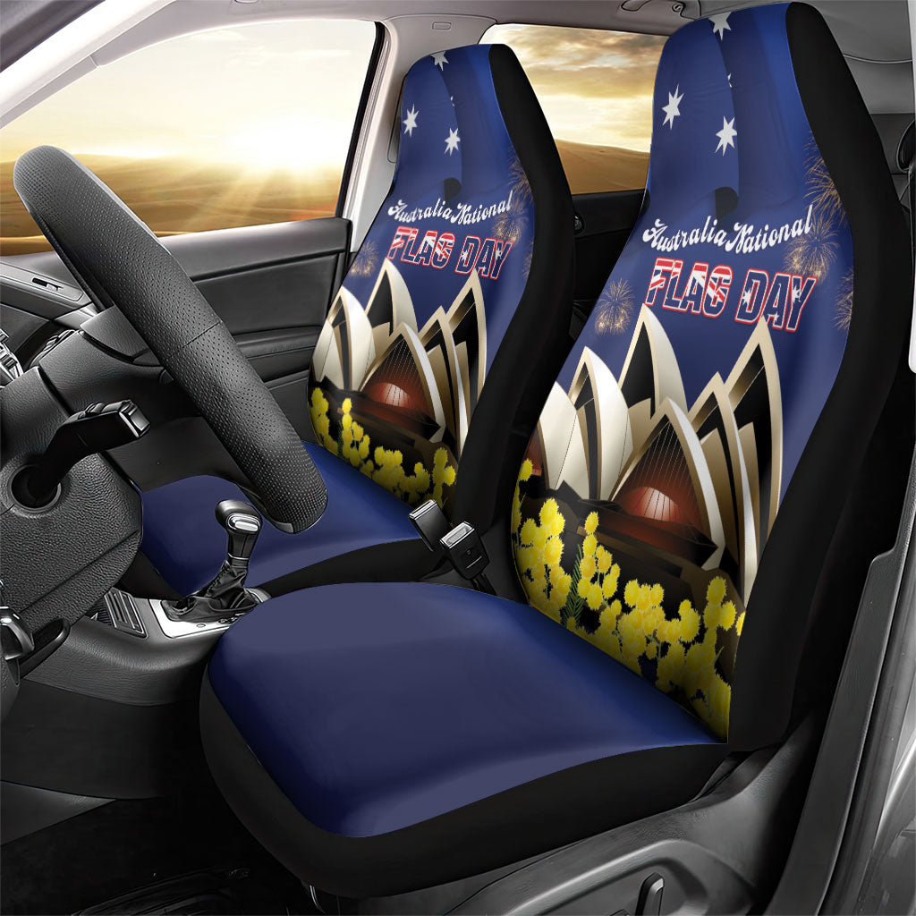 Australia National Flag Day Car Seat Cover Golden Wattle Sydney Opera House Flag Color