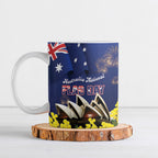 Personalised Australia National Flag Day Ceramic Mug Golden Wattle Sydney Opera House Flag Color