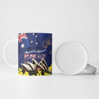 Personalised Australia National Flag Day Ceramic Mug Golden Wattle Sydney Opera House Flag Color