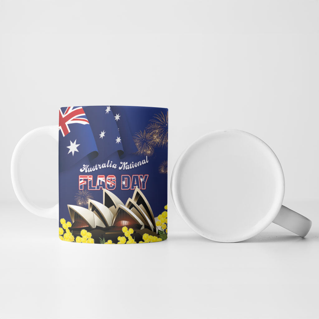 Personalised Australia National Flag Day Ceramic Mug Golden Wattle Sydney Opera House Flag Color