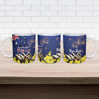 Personalised Australia National Flag Day Ceramic Mug Golden Wattle Sydney Opera House Flag Color
