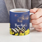 Personalised Australia National Flag Day Ceramic Mug Golden Wattle Sydney Opera House Flag Color
