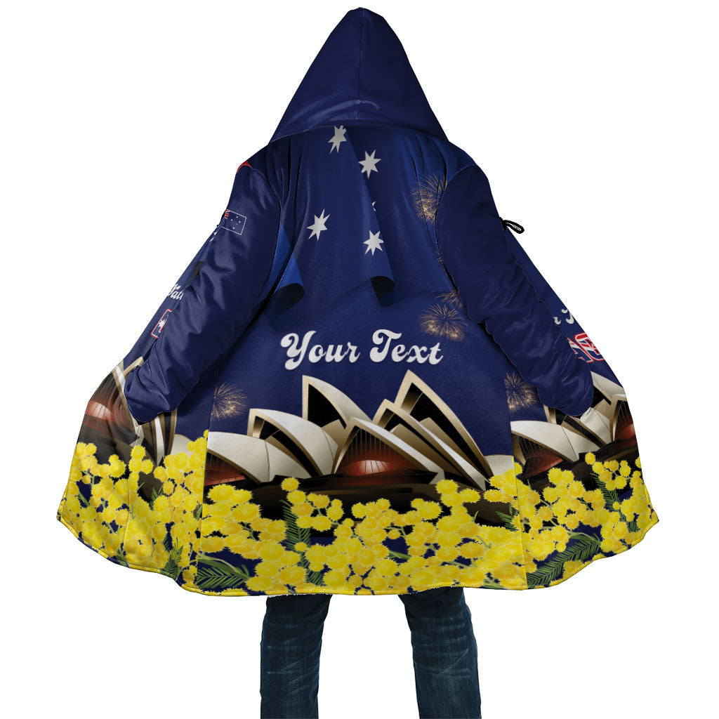 Personalised Australia National Flag Day Cloak Golden Wattle Sydney Opera House Flag Color