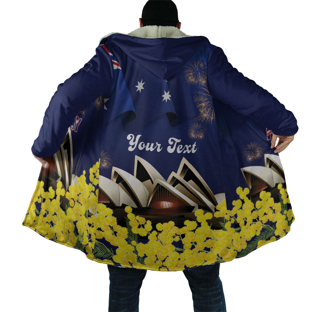 Personalised Australia National Flag Day Cloak Golden Wattle Sydney Opera House Flag Color