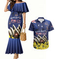 Personalised Australia National Flag Day Couples Matching Mermaid Dress and Hawaiian Shirt Golden Wattle Sydney Opera House Flag Color