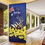 Personalised Australia National Flag Day Door Cover Golden Wattle Sydney Opera House Flag Color