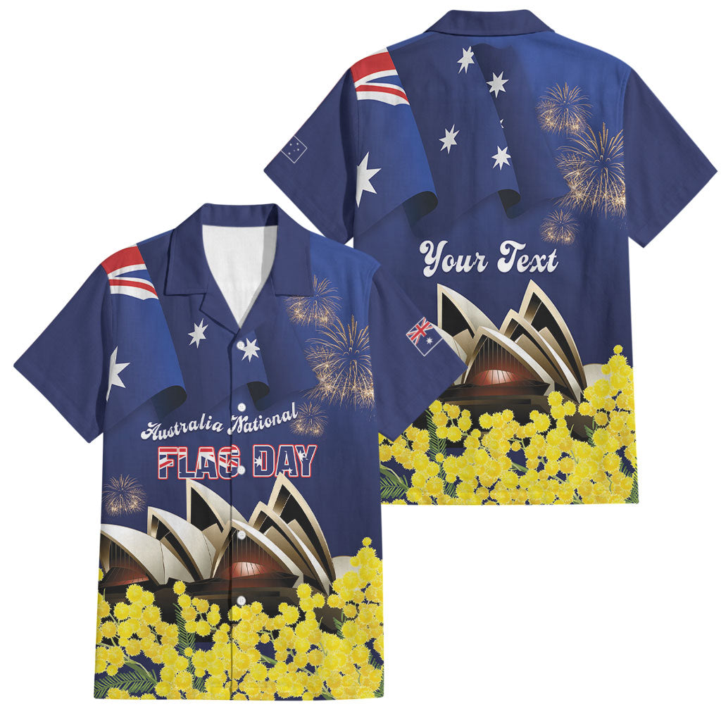 Personalised Australia National Flag Day Family Matching Summer Maxi Dress and Hawaiian Shirt Golden Wattle Sydney Opera House Flag Color