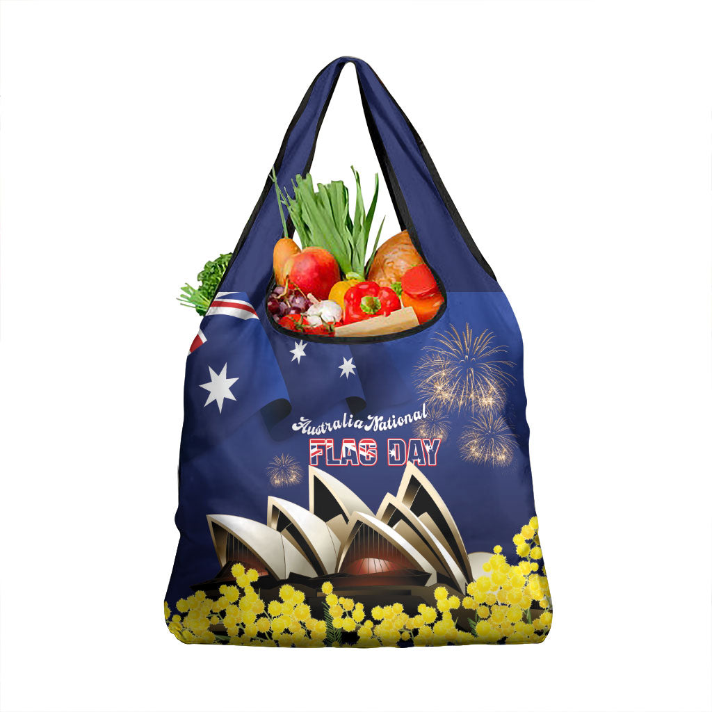 Australia National Flag Day Grocery Bag Golden Wattle Sydney Opera House Flag Color