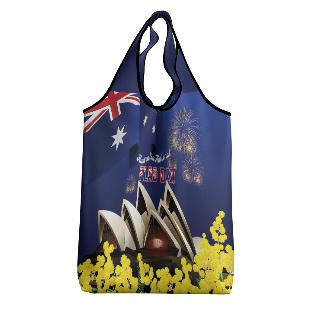 Australia National Flag Day Grocery Bag Golden Wattle Sydney Opera House Flag Color