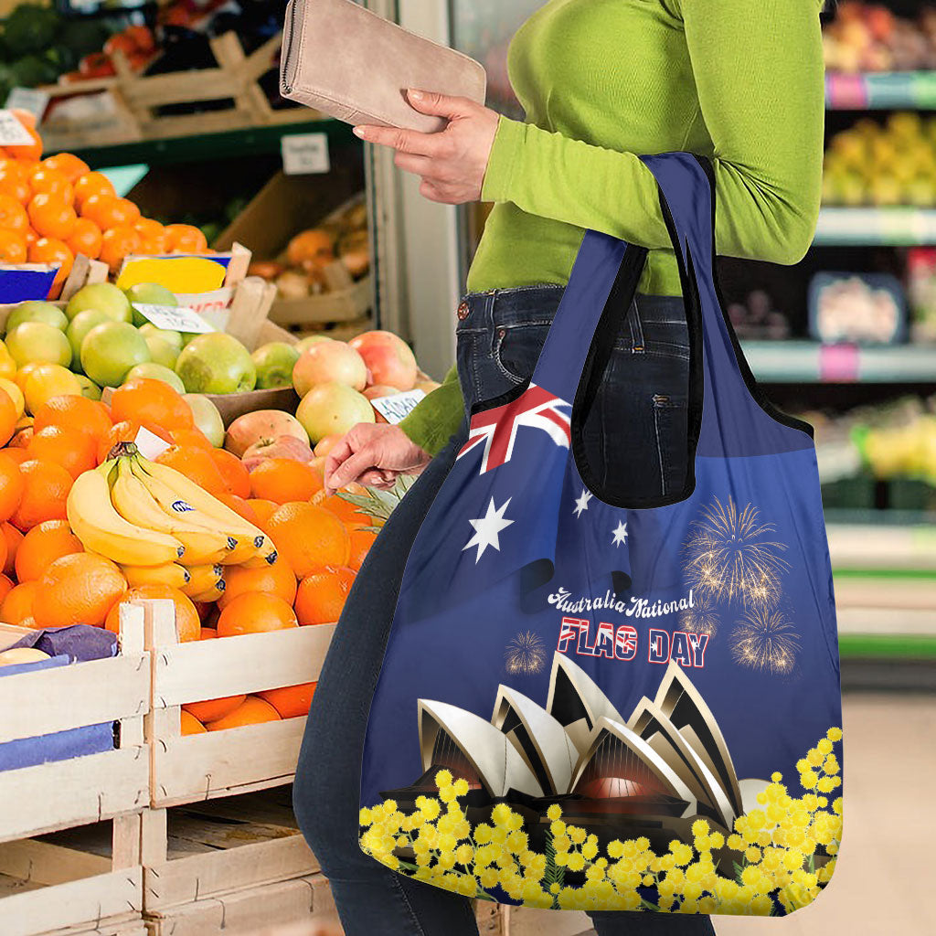 Australia National Flag Day Grocery Bag Golden Wattle Sydney Opera House Flag Color