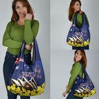 Australia National Flag Day Grocery Bag Golden Wattle Sydney Opera House Flag Color