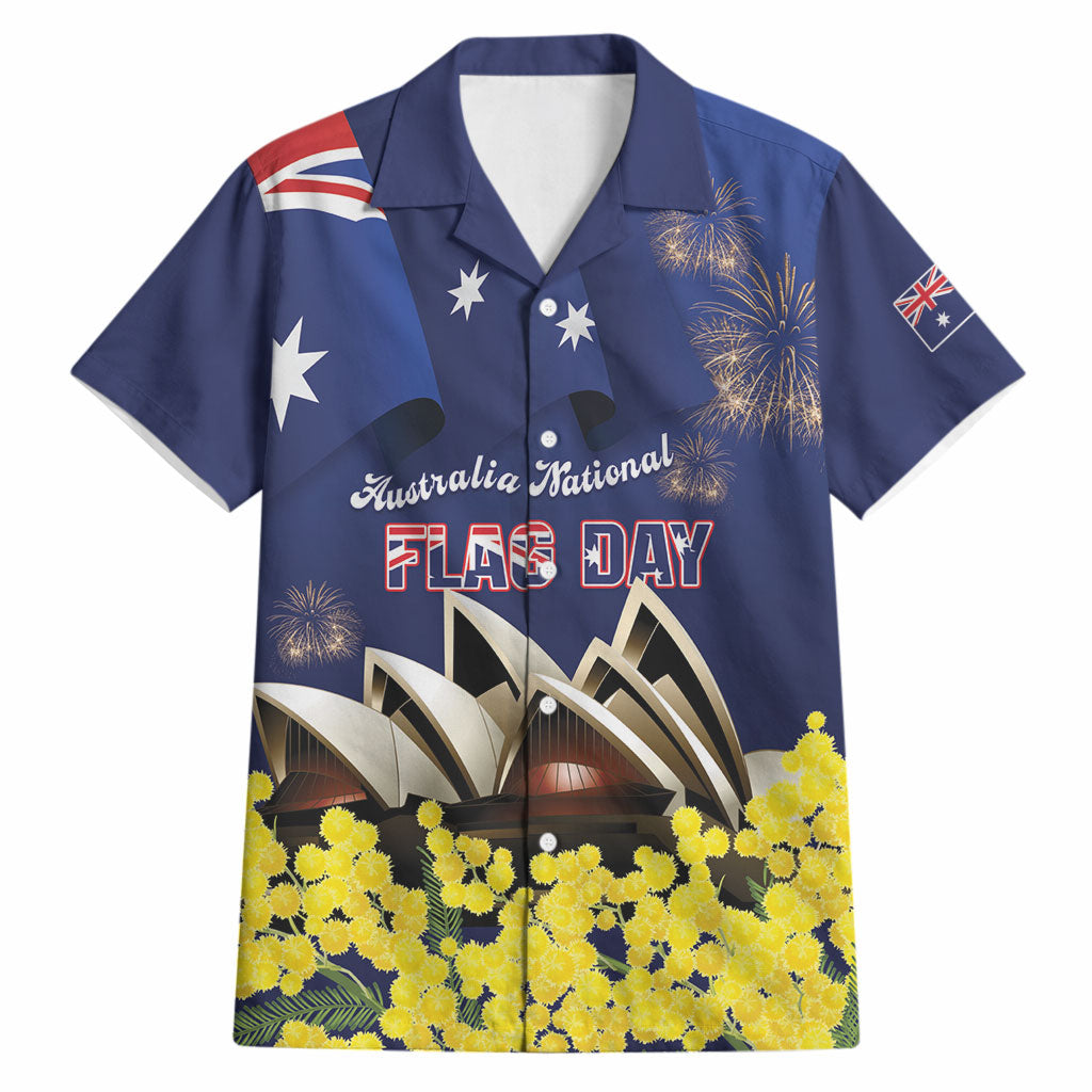 Personalised Australia National Flag Day Hawaiian Shirt Golden Wattle Sydney Opera House Flag Color