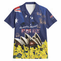 Personalised Australia National Flag Day Hawaiian Shirt Golden Wattle Sydney Opera House Flag Color