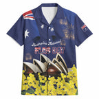 Personalised Australia National Flag Day Hawaiian Shirt Golden Wattle Sydney Opera House Flag Color
