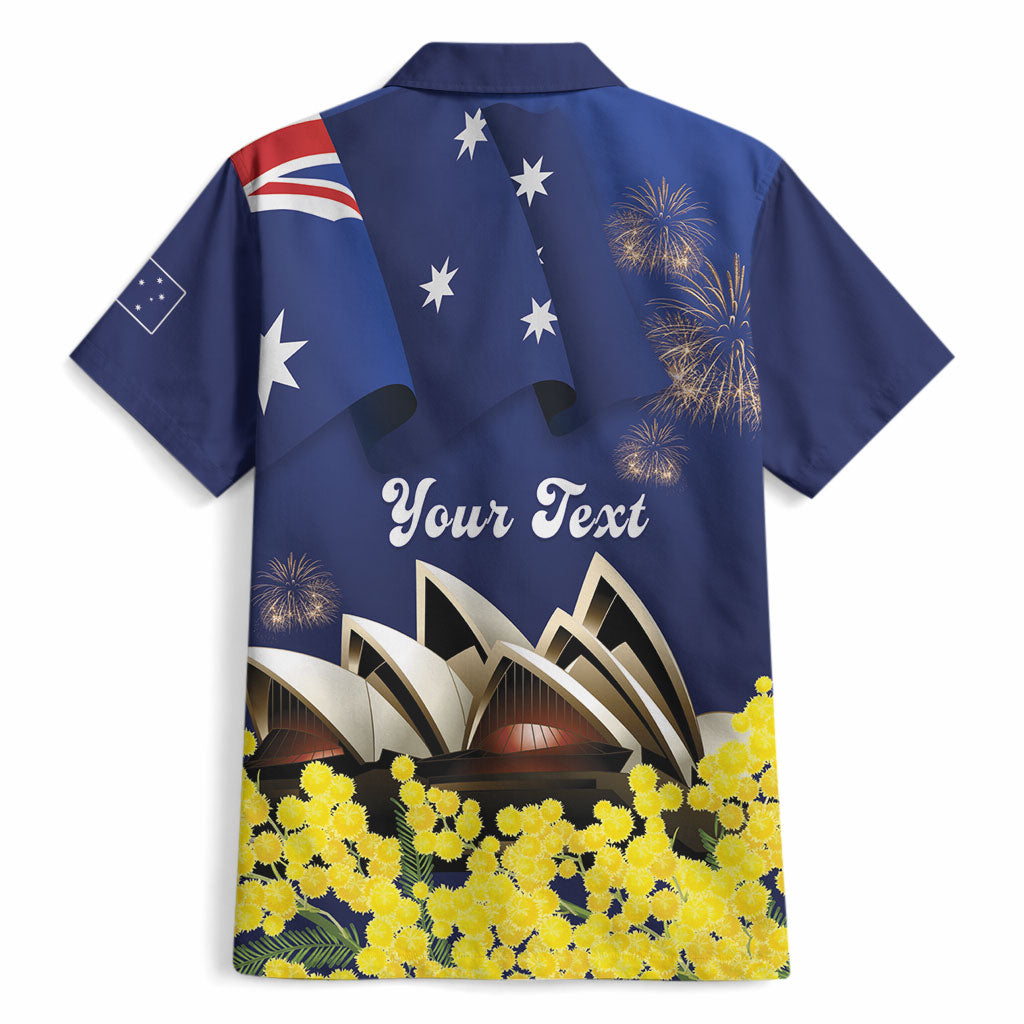 Personalised Australia National Flag Day Hawaiian Shirt Golden Wattle Sydney Opera House Flag Color