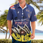 Personalised Australia National Flag Day Hawaiian Shirt Golden Wattle Sydney Opera House Flag Color