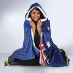Australia National Flag Day Hooded Blanket Golden Wattle Sydney Opera House Flag Color