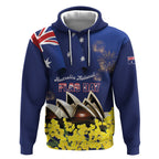 Personalised Australia National Flag Day Hoodie Golden Wattle Sydney Opera House Flag Color