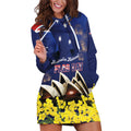 Personalised Australia National Flag Day Hoodie Dress Golden Wattle Sydney Opera House Flag Color