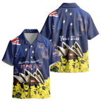 Personalised Australia National Flag Day Kid Hawaiian Shirt Golden Wattle Sydney Opera House Flag Color