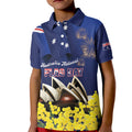 Personalised Australia National Flag Day Kid Polo Shirt Golden Wattle Sydney Opera House Flag Color