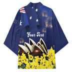 Personalised Australia National Flag Day Kimono Golden Wattle Sydney Opera House Flag Color