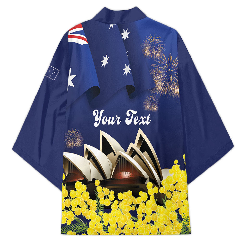 Personalised Australia National Flag Day Kimono Golden Wattle Sydney Opera House Flag Color