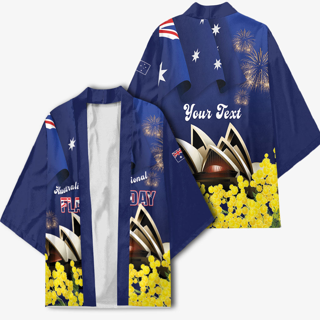 Personalised Australia National Flag Day Kimono Golden Wattle Sydney Opera House Flag Color