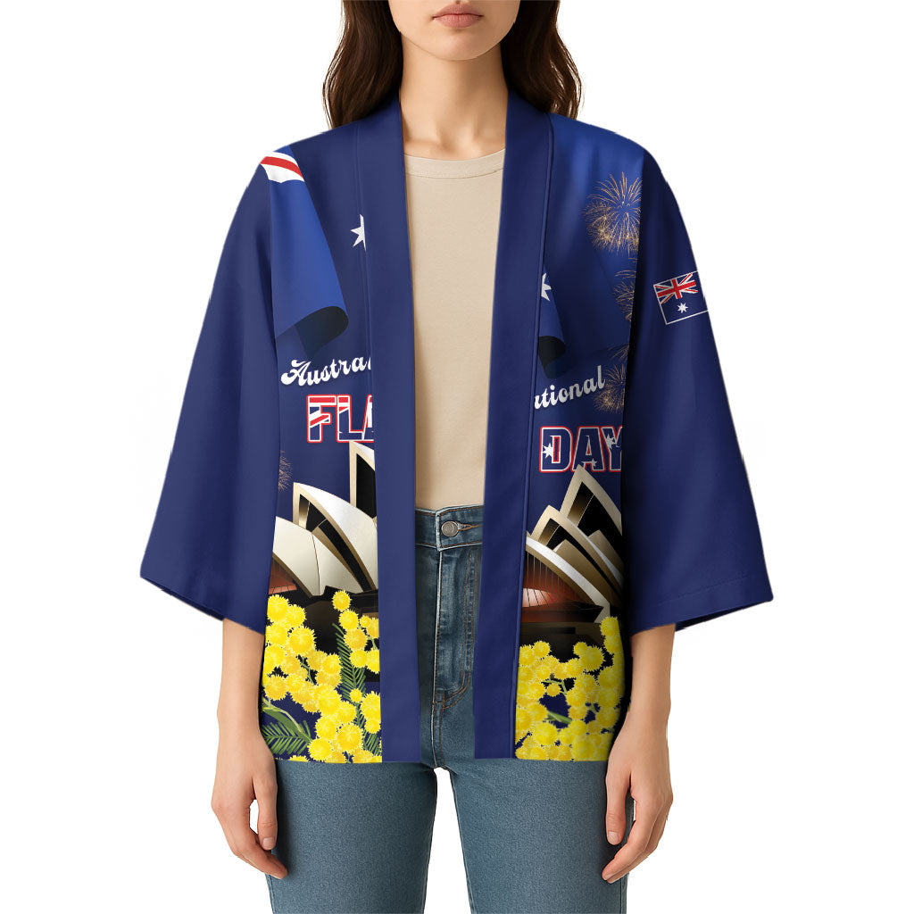 Personalised Australia National Flag Day Kimono Golden Wattle Sydney Opera House Flag Color