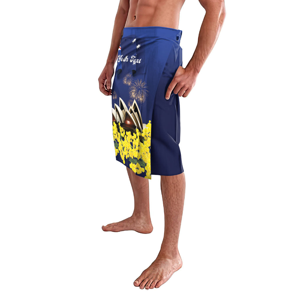 Personalised Australia National Flag Day Lavalava Golden Wattle Sydney Opera House Flag Color