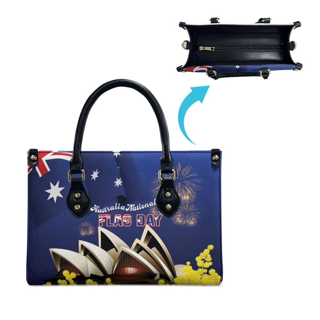Australia National Flag Day Leather Bag Golden Wattle Sydney Opera House Flag Color