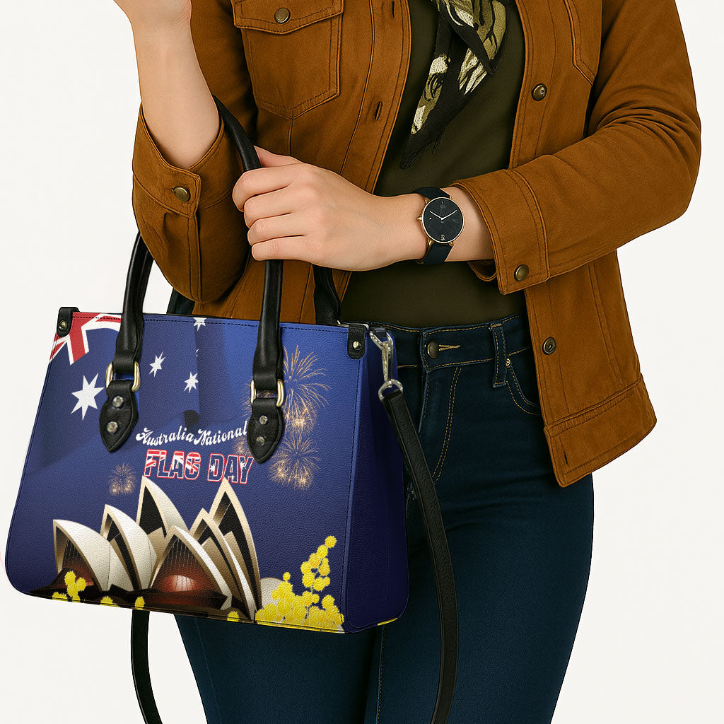 Australia National Flag Day Leather Bag Golden Wattle Sydney Opera House Flag Color