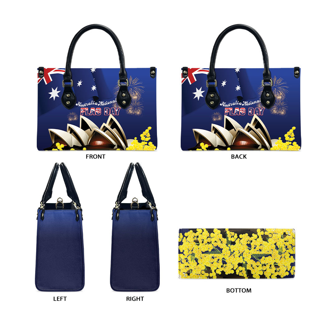 Australia National Flag Day Leather Bag Golden Wattle Sydney Opera House Flag Color