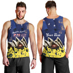 Personalised Australia National Flag Day Men Tank Top Golden Wattle Sydney Opera House Flag Color