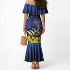 Personalised Australia National Flag Day Mermaid Dress Golden Wattle Sydney Opera House Flag Color