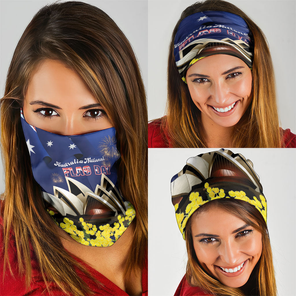 Australia National Flag Day Neck Gaiter Golden Wattle Sydney Opera House Flag Color