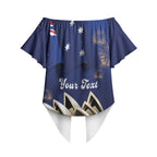 Personalised Australia National Flag Day Off Shoulder Wrap Waist Top Golden Wattle Sydney Opera House Flag Color