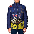 Personalised Australia National Flag Day Padded Jacket Golden Wattle Sydney Opera House Flag Color