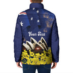 Personalised Australia National Flag Day Padded Jacket Golden Wattle Sydney Opera House Flag Color