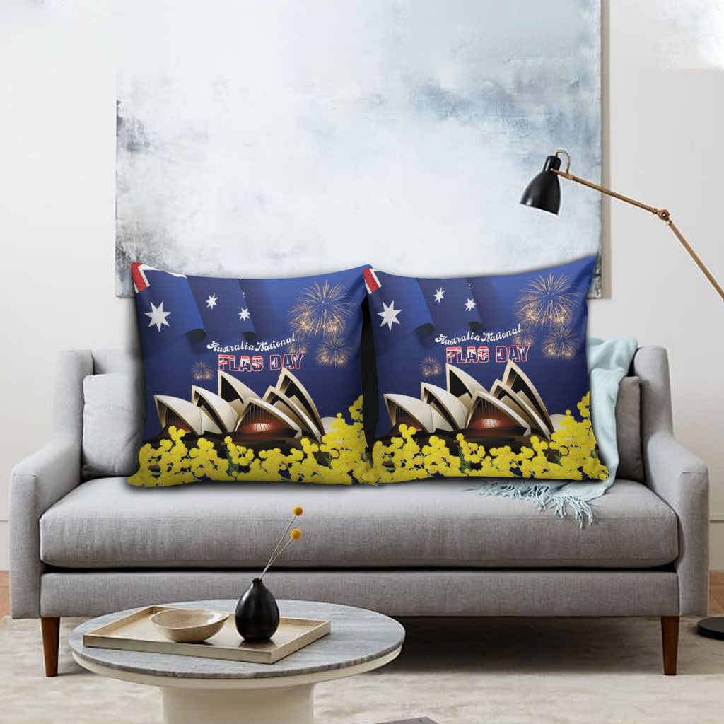 Australia National Flag Day Pillow Cover Golden Wattle Sydney Opera House Flag Color