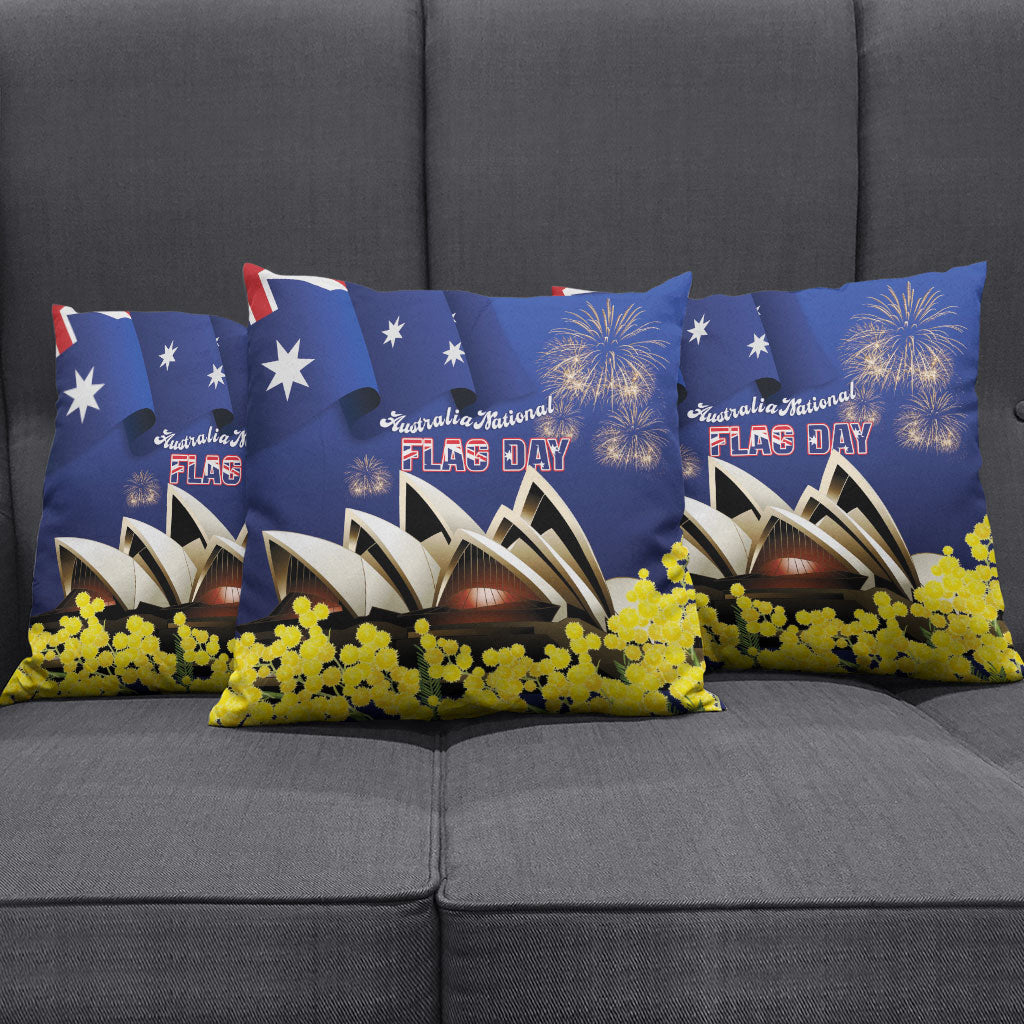 Australia National Flag Day Pillow Cover Golden Wattle Sydney Opera House Flag Color