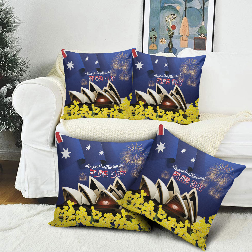 Australia National Flag Day Pillow Cover Golden Wattle Sydney Opera House Flag Color
