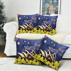 Australia National Flag Day Pillow Cover Golden Wattle Sydney Opera House Flag Color