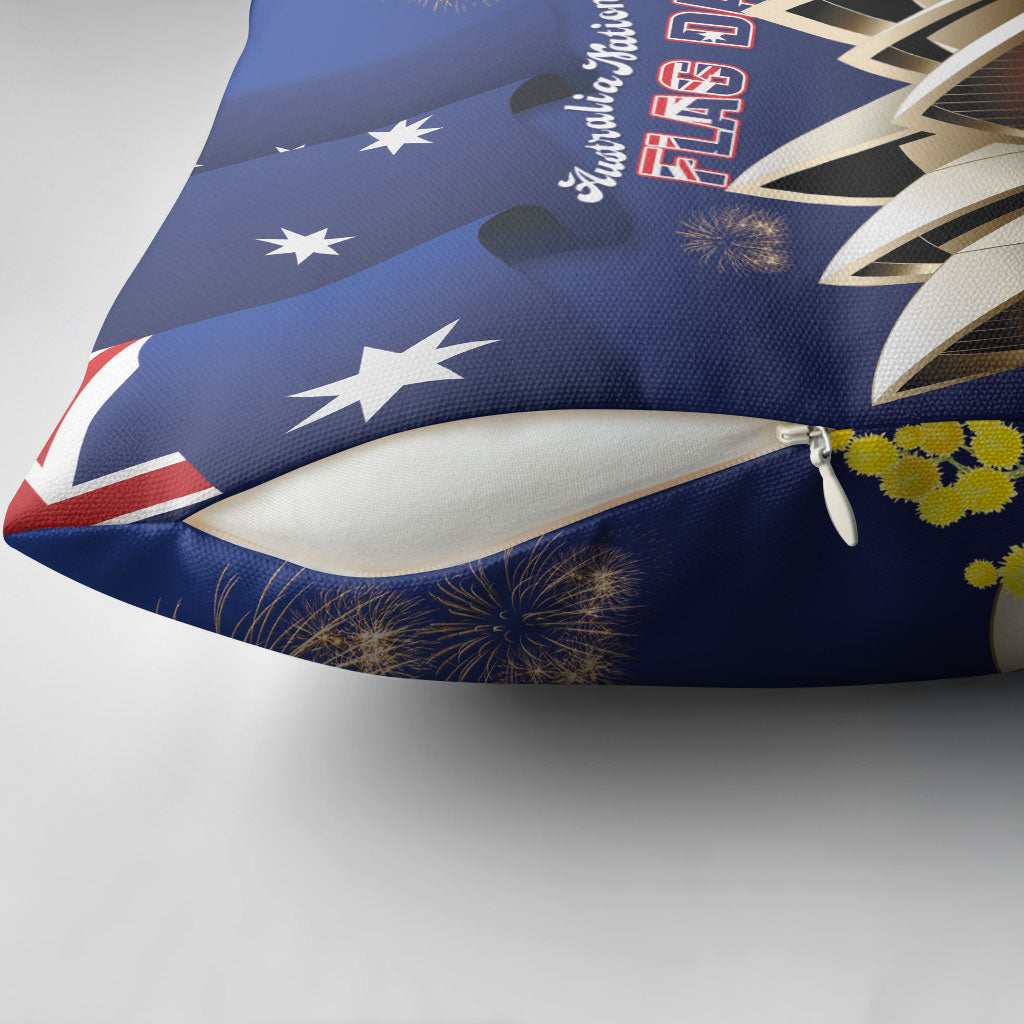 Australia National Flag Day Pillow Cover Golden Wattle Sydney Opera House Flag Color