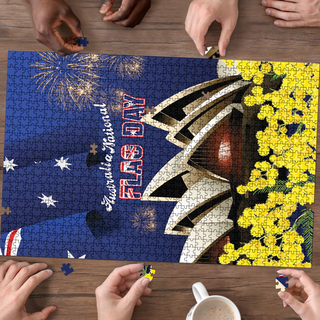 Australia National Flag Day Puzzle Golden Wattle Sydney Opera House Flag Color