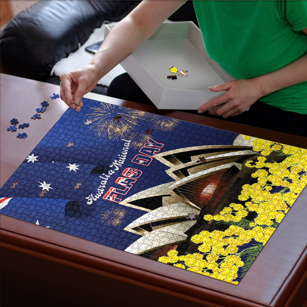 Australia National Flag Day Puzzle Golden Wattle Sydney Opera House Flag Color
