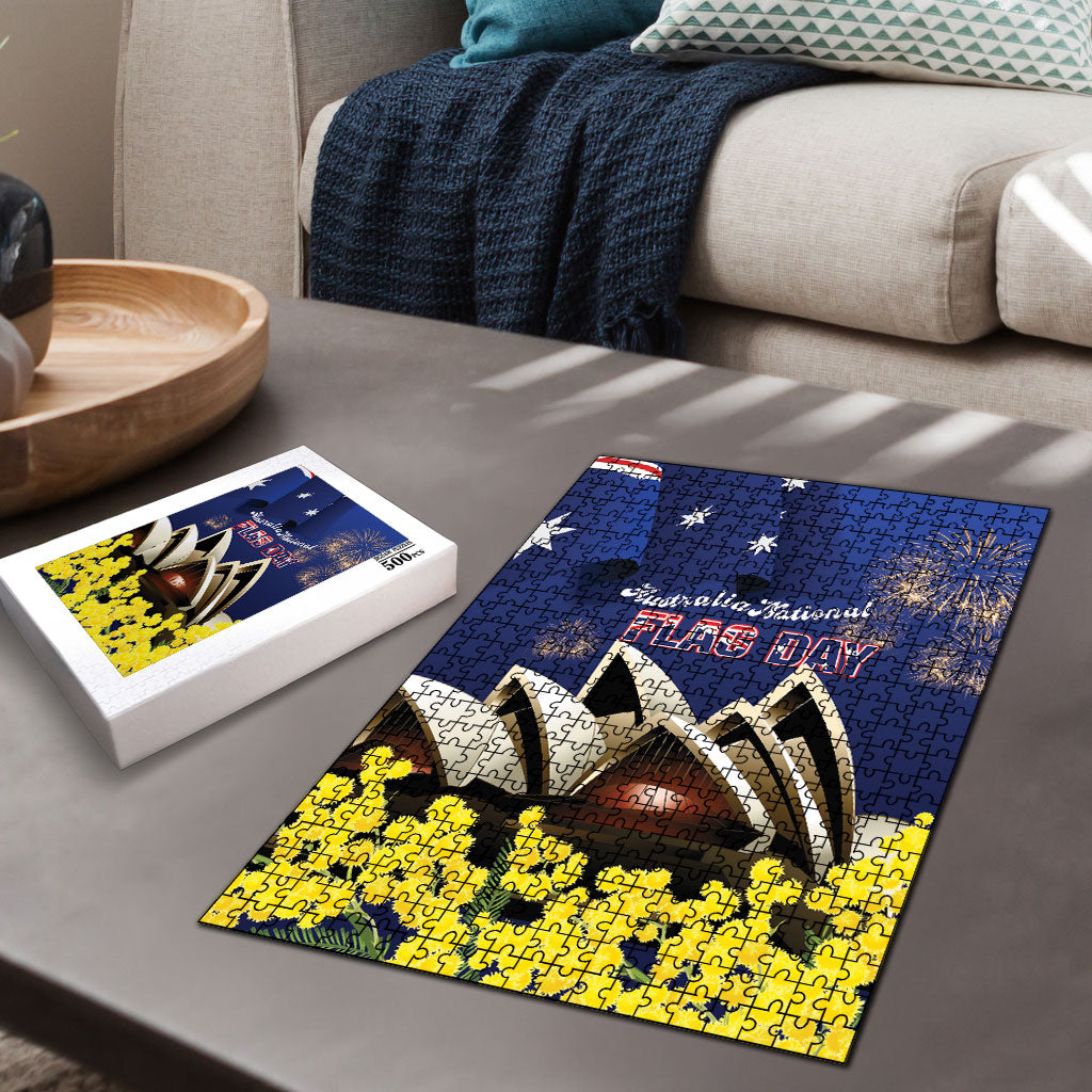 Australia National Flag Day Puzzle Golden Wattle Sydney Opera House Flag Color