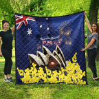 Australia National Flag Day Quilt Golden Wattle Sydney Opera House Flag Color
