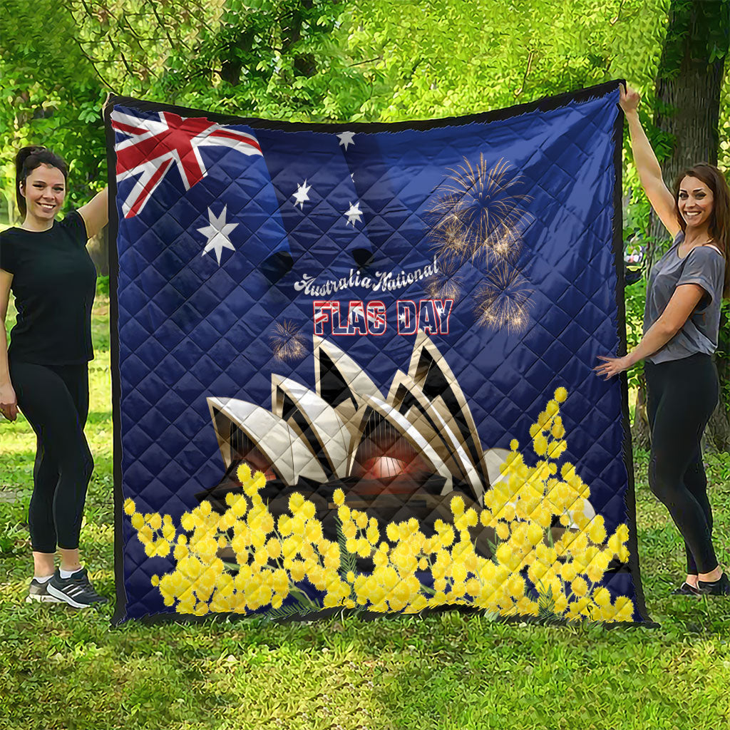 Australia National Flag Day Quilt Golden Wattle Sydney Opera House Flag Color